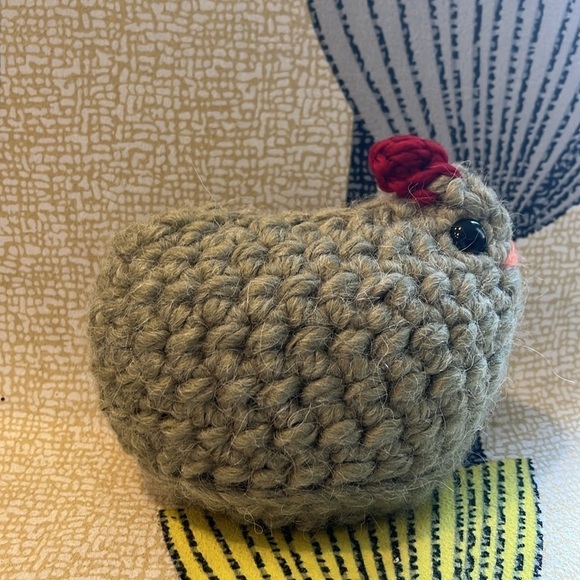 Handmade Farmhouse Crochet Chicken Plushie - Picture 3 of 6
